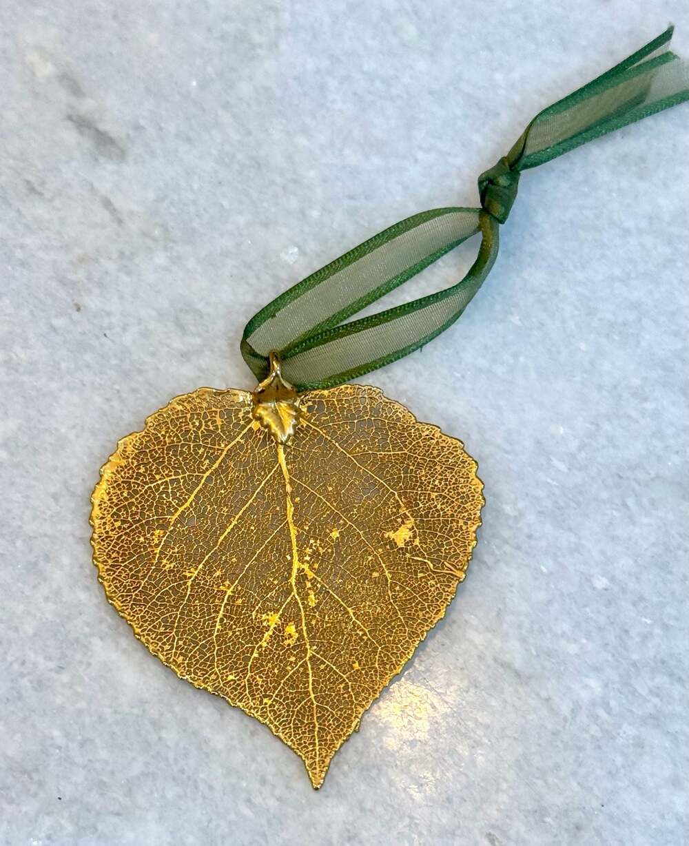 Real Aspen Leaf Ornament/Pendant Dipped in 24k Gold